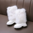 thumbnail image 5 of VNKIDY Girls Kids Solid Color Mid Calf Boots Fuzzy Upper Smooth Leather Thick Sole Warm Shoes For Winter Casual Daily Wear Leisure Footwear, 5 of 7