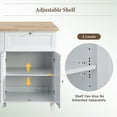 thumbnail image 6 of Farmhouse Kitchen Island Set with Drop Leaf and 2 Seatings, Kitchen Pantry Cabinet with Storage Cabinet, Drawers and Towel Rack, White, 6 of 8