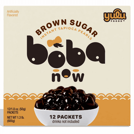 Yulu Boba Now, Instant Tapioca Boba Pearls, Individual Packets, 12 Servings