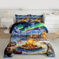 thumbnail image 2 of Homewish Christmas Winter Cabin Bedding Comforter Set, Winter Mystic Aurora Twin Comforter Sets, Jungle Reindeer Wolf Reversible Bedding Set, Super Cozy Room Decor, 2pcs, 2 of 8