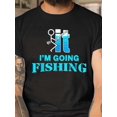 thumbnail image 1 of Camiseta estampada con el lema "Ahora voy a pescar" para hombre, camiseta de verano de manga corta y cuello redondo, camiseta informal para adultos, hombres, mujeres, adolescentes, jóvenes y ocio., 1 of 6