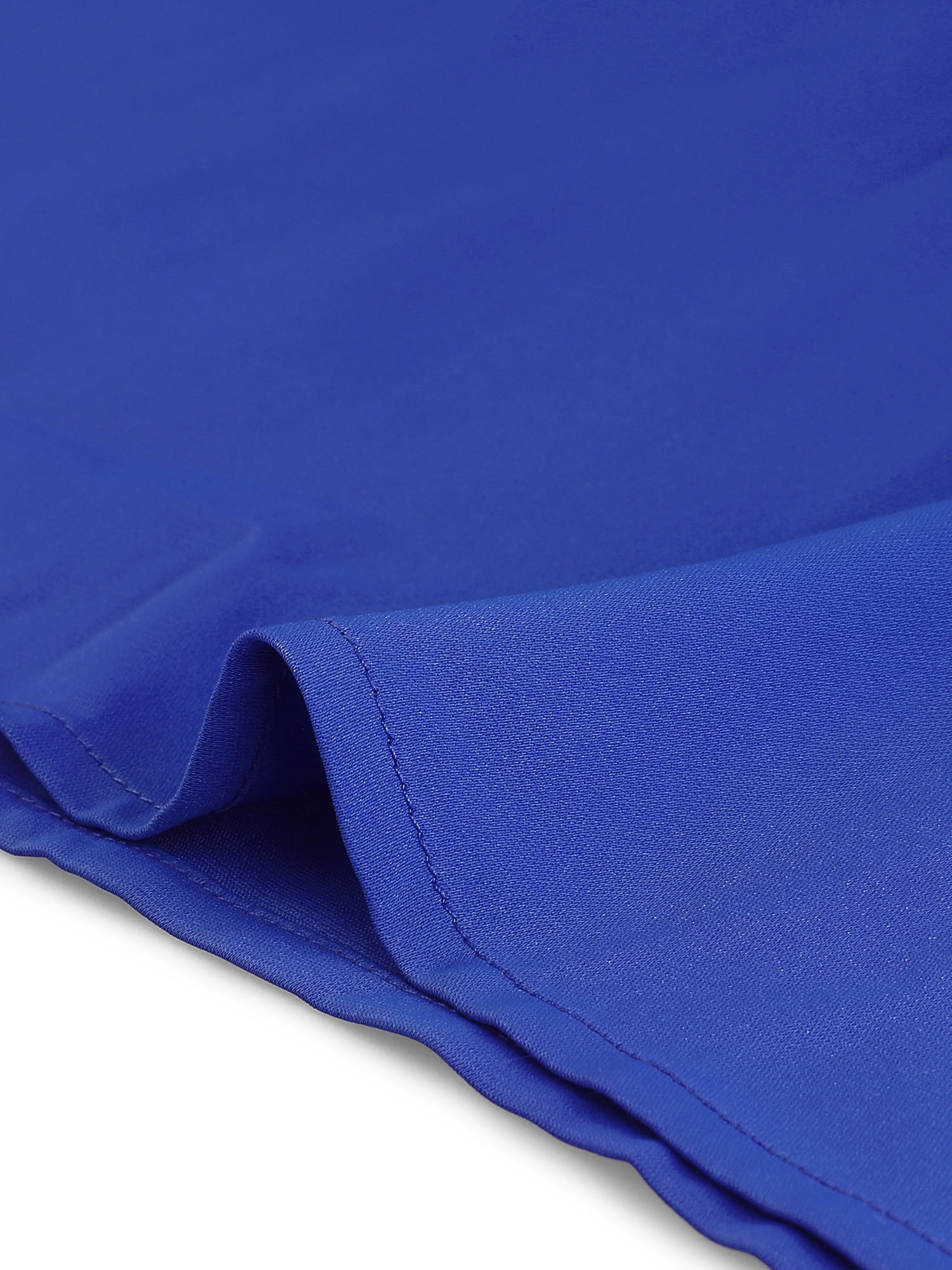 DARING DIVA Chiffon Semi Sheer Long Sleeves Keyhole Neck Blouse L Royal Blue