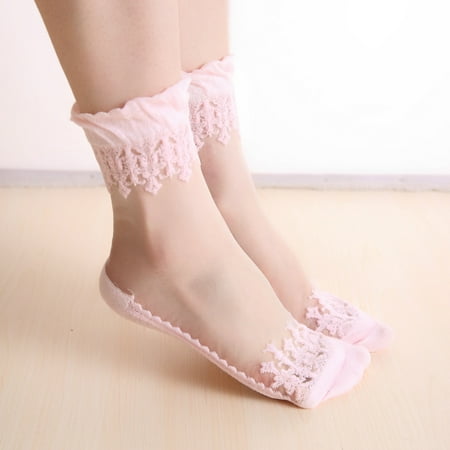 

FZM Women s Fashion Casual Invisible Long Lace Sexy Breathable Socks