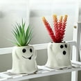 thumbnail image 3 of Nmdmisc Halloween Ghost Planter,Ceramic Ghost Pots with Drainage Holes,Unique Cute Ceramic Flower Pot with Face,Funny Horror Halloween Succulents Potted Plants,for Succulents,Flower and Plants, 3 of 4