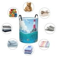 thumbnail image 6 of Daiia Lighthouse Sea Port Round Laundry Basket with Handles Thickened Waterproof Circular hamper,Dirty Clothes Storage Basket for Bedroom,Bathroom,College Dorm-Small, 6 of 8