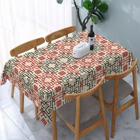 

Tablecloth Chinese_Patterns Table Cloth For Rectangle Tables Waterproof Resistant Picnic Table Covers For Kitchen Dining/Party(54x72in)