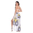 thumbnail image 3 of FORMRS Womens Long Sarong Beach Wrap Semi-Sheer Bikini Skirt Bathing Swimsuit Cover Up, Trucks Pattern, 3 of 7