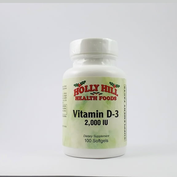 Holly Hill Health Foods, Vitamin D3 2000 IU, 100 Softgels