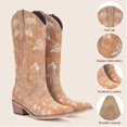 thumbnail image 2 of Cowboy Boots for Women- Mid Calf Cowgirl Boot with Pointed Toe& Chunky Heel- Western Style for Worker for Country Concert, 2 of 4