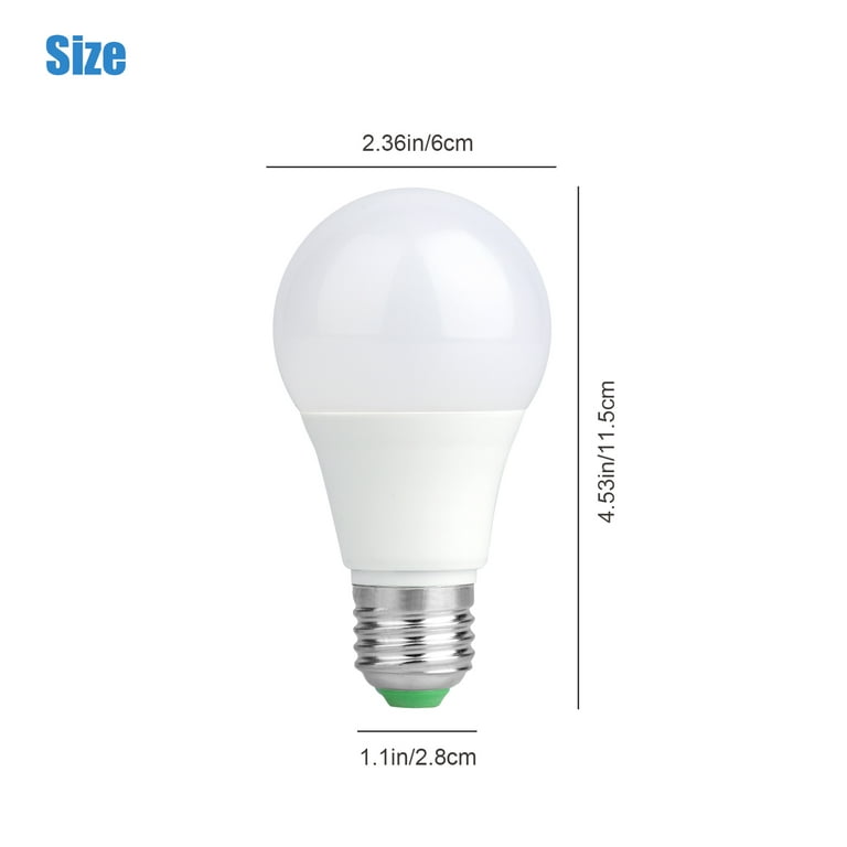 forseelser Vil have build 4pcs A19 LED Light Bulb, TSV 60 Watt Equivalent, 9.5W Daylight 6000K, 840  Lumens, E26 Base, Non-Dimmable Ceiling Fan Light Bulbs, White - Walmart.com
