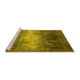 thumbnail image 2 of Ahgly Company Machine Washable Indoor Square Oriental Yellow Industrial Area Rugs, 8' Square, 2 of 4