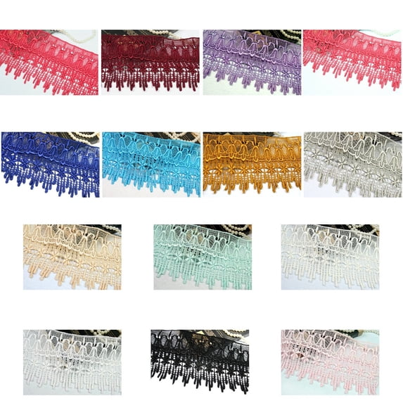 5.75" Black Ivory Gray Pink White Turquoise Red Venice Guipure Lace Trim By Yard