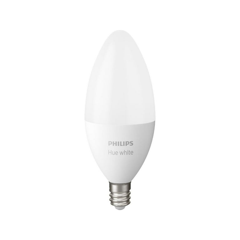 Philips Hue E12 Bluetooth Smart LED Decorative Candle Bulb, 2-Pack, White  5.5 Watt 