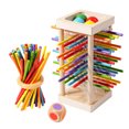 thumbnail image 1 of Hioecau 1 Set Wooden Stick Tower Dice Game Fine Motor Focus Training Colorful Stick Counting Math Educational Board Game Gift, 1 of 8