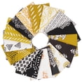 thumbnail image 4 of Soimoi 16 Pc Fat Quarter Bundle,Asian BlockPrint 18"x 22"DIY Patchwork-100% CottonPre-Cut Quilting Fabric Black Yellow White, 4 of 8
