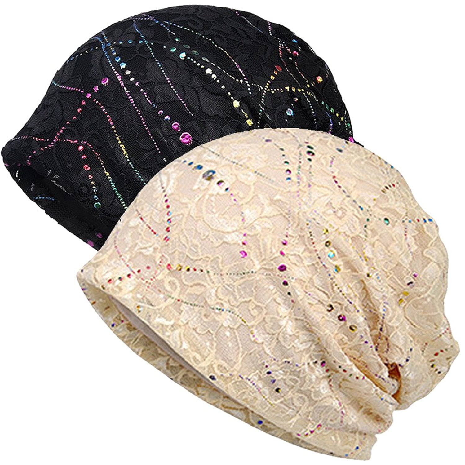 Womens Cotton Beanie Lace Turban Soft 
