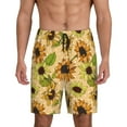 thumbnail image 2 of Picia Sunflowers Pajama Shorts for Men, Men's Pajama Bottoms, Sleepwear,Short Pajama Pants-Small, 2 of 9