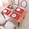 thumbnail image 6 of LNWH Red Patriot Stars Flag Pattern Placemats, 4 PCS Heat Resistant Washable PVC Table Mats, 18"x12", 6 of 6