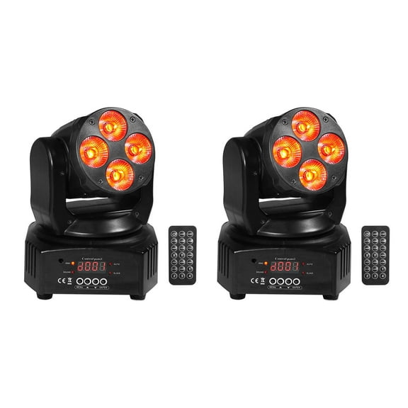 2 Rockville RockOn-7 40w RGBW Moving Head Wash DMX Stage Club Light Remote