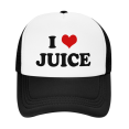 thumbnail image 2 of I Heart Juice Love Food Funny Trucker Hat Mesh Cap Unisex Black, 2 of 5