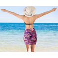 thumbnail image 4 of HAPPY BAY Women's Bikini Swimsuit Beach Swimwear Wrap Sarong One Size Leaves, Purple, 4 of 5