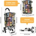 thumbnail image 2 of 2 in 1 Shopping Cart for Groceries, 110 lbs Grocery Cart on Wheels, Foldable Shopping Cart with 6 Wheels, Load-Bearing Hand Truck with Black Waterproof Bag for Shopping, Camping, Garden, 2 of 13