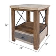thumbnail image 5 of Niya 26 Inch Side End Table, Solid Pine Wood, Single Drawer, Brown Finish, 5 of 5