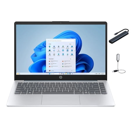 HP 14'' HD Business Laptop, AMD Athlon 7120 Processor, 4GB RAM, 256GB SSD, Long Battery Life, Moonlight Blue, 12-month Office 365 Included, Win11 Home in S Mode with Mazepoly Accessories