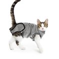 thumbnail image 4 of 1PC Pet Sterilization Weaning Anti-licking Clothes Recovery Suit Post-Operation Clothes for Cats Dogs - Size M (Grey), 4 of 7
