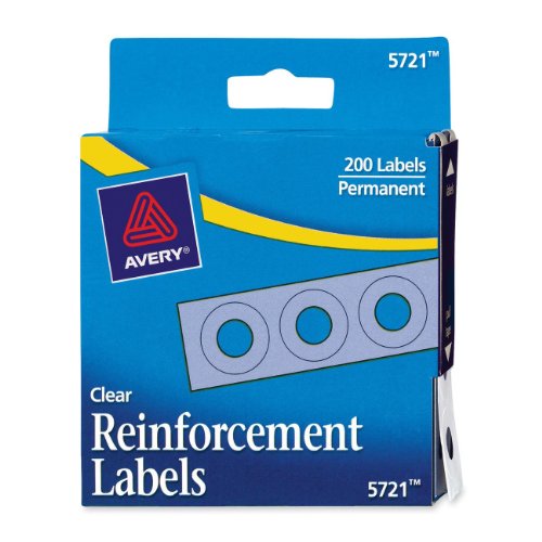 AVERY Clear SelfAdhesive Reinforcement Labels, Round, Pack of 200