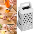 thumbnail image 3 of 4-Sided Mini Stainless Steel Grater for Garlic Ginger Nutmeg Cheese - Compact Multi-Purpose Kitchen Tool - Dishwasher Safe Reusable Grater - Random Color Style, 3 of 9