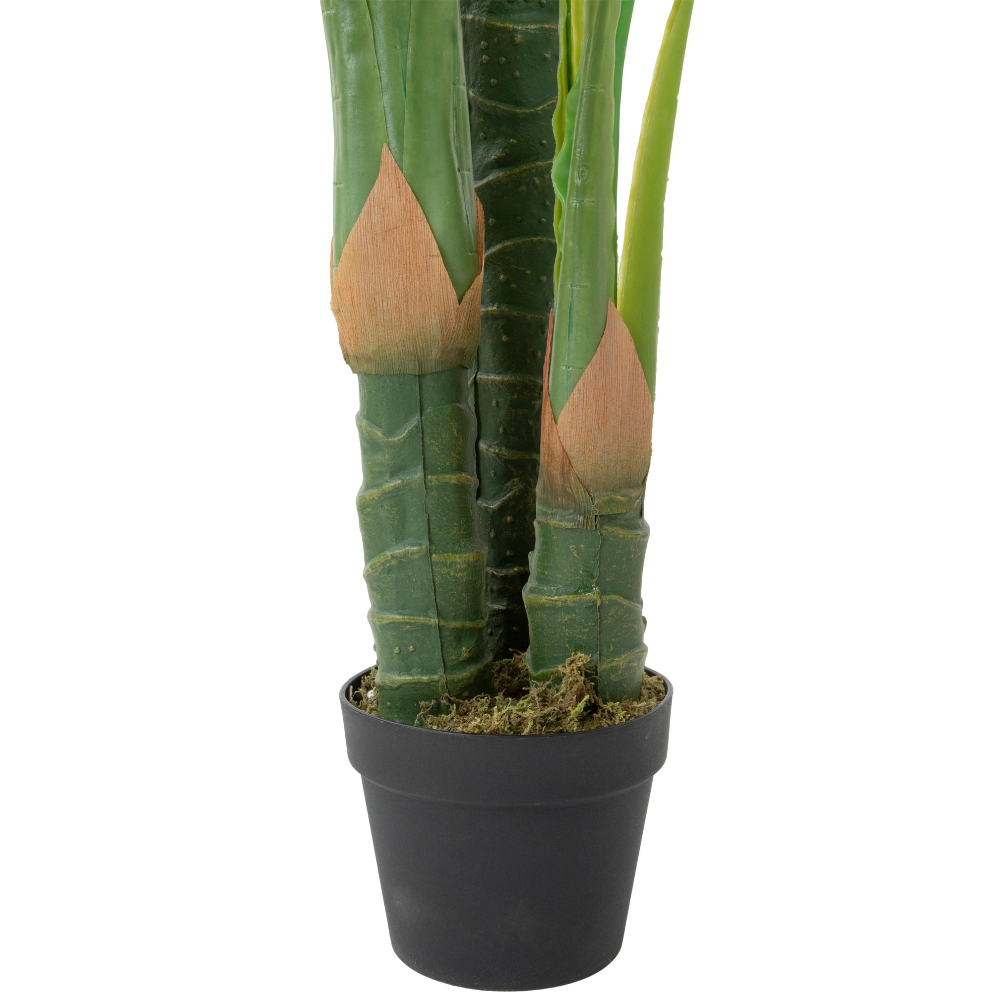 49 Two Tone Green Wide Taro Leaf Artificial Potted Floor Plant