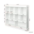 thumbnail image 3 of 3 Tier Bookcase,Freestanding Book Shelf with ID label tags, Floor Display Storage Shelves with 10 Small Storage Cubes, Display Cabinet Storage Organizer for Home Office, Living Room, Bed Room, 3 of 9