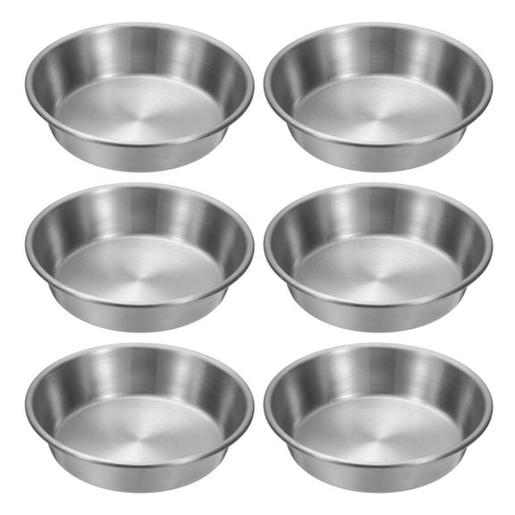 Uxcell 4 Inch Stainless Steel Sauce Dishes, 6 Pcs Mini Individual Round Seasoning Dishes Condiment Tray Dipping Bowl Mixing Saucers Appetizer Plates for Prep Side Dish, Silver
