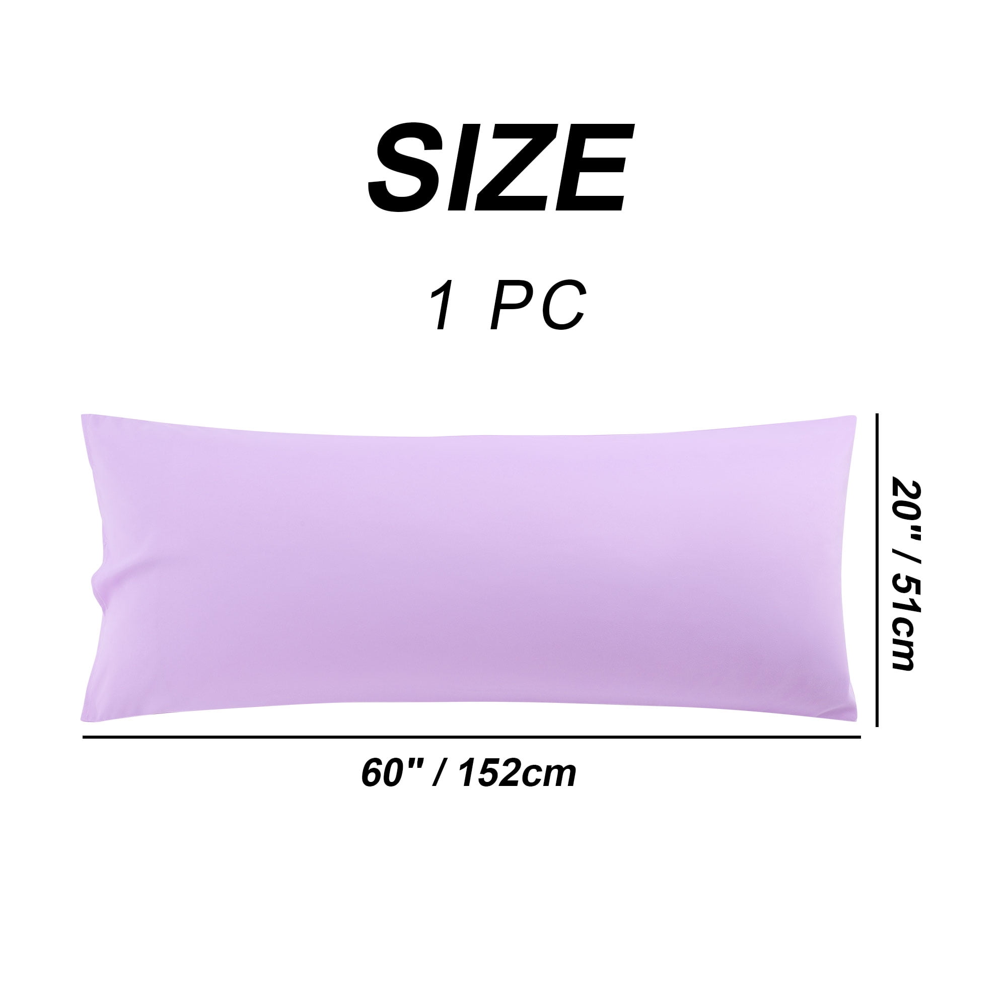 Unique Bargains Microfiber Pillowcase Long Bolster Body Pillow Cover 20" x 60"