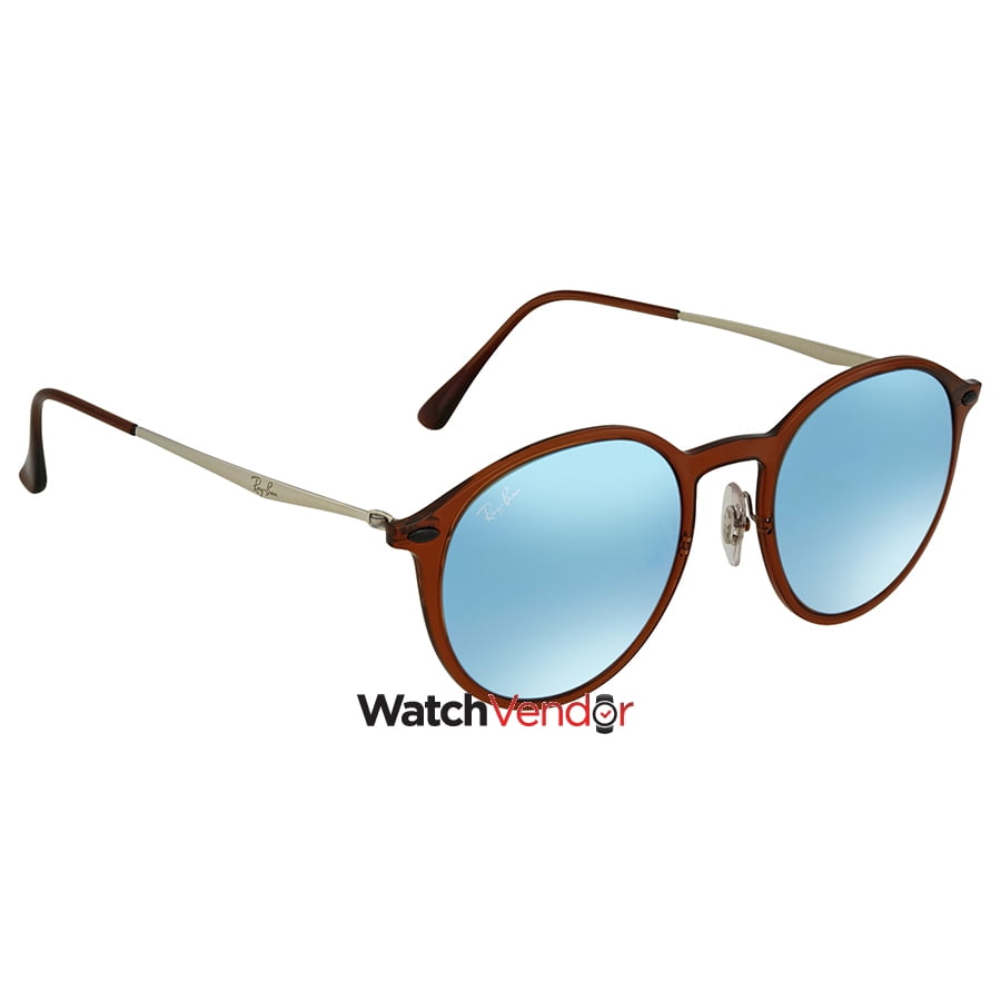 Ray Ban Blue Gradient Flash Round Sunglasses RB4224 604/B7 49