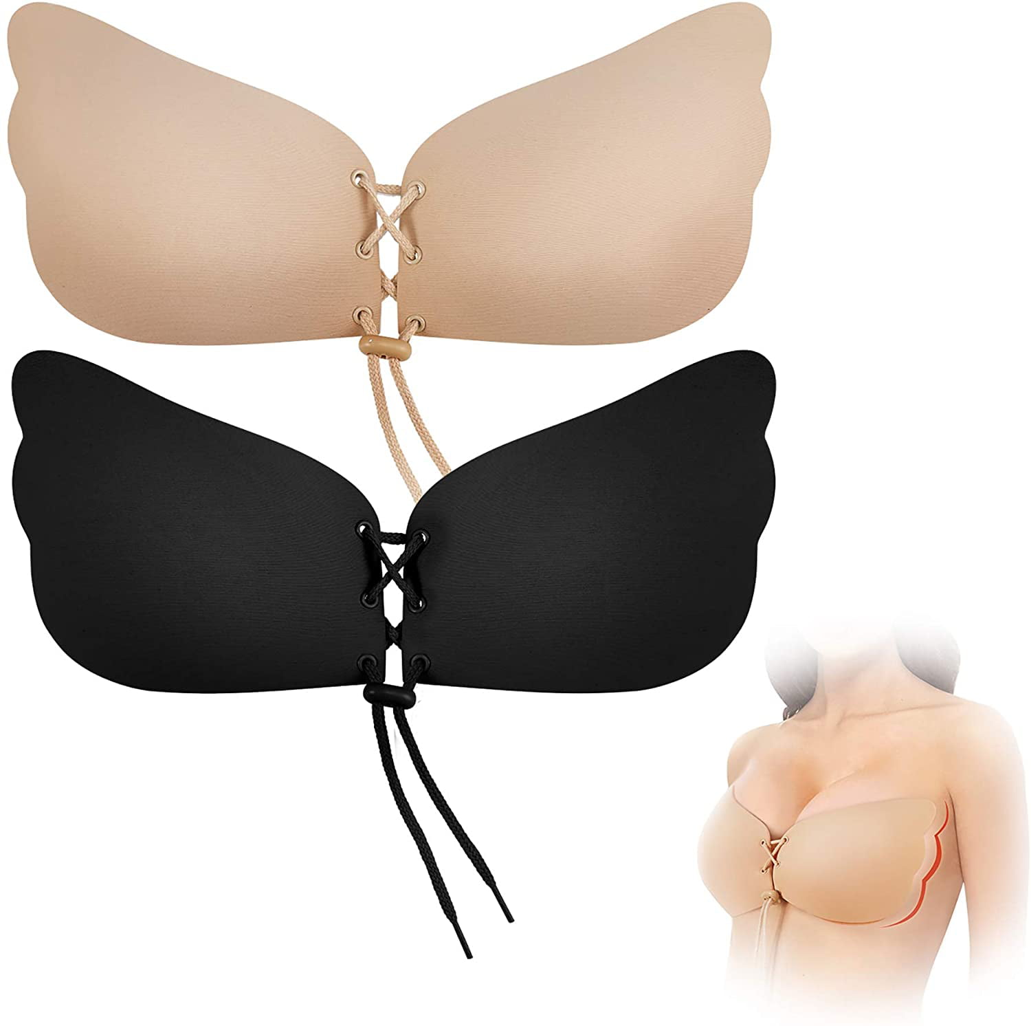Details about   Women Invisible Bra Silicone Gel Strapless Backless Adhesive Stick On Push Up 