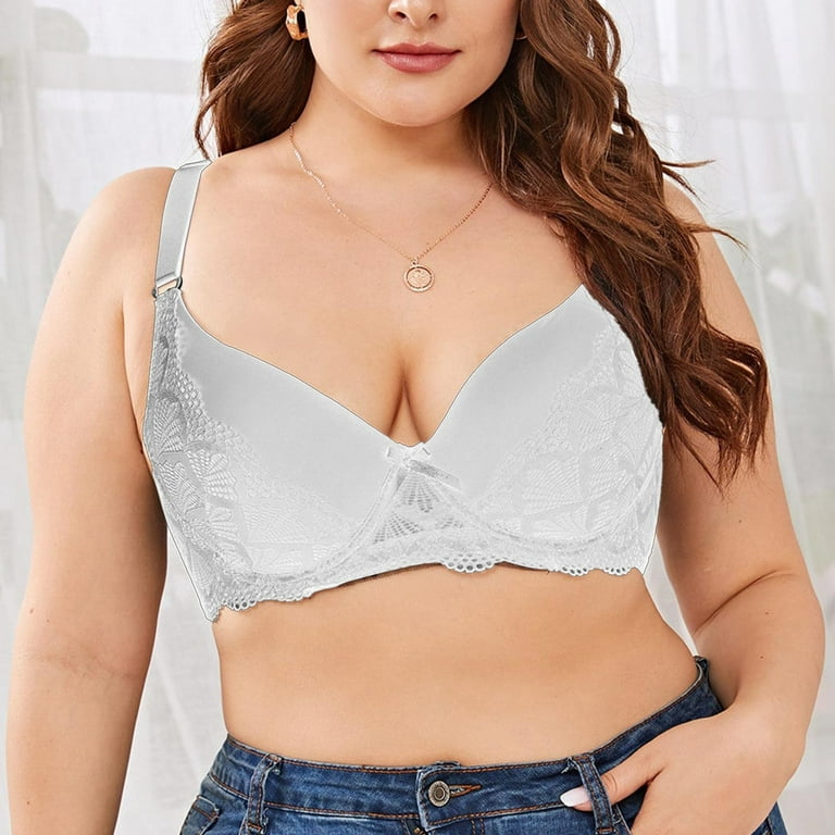 Cathalem Breathable Bras Lace Bras Lightly Lined T-Shirt Bra Womens Bras  Push Up(Beige,42)