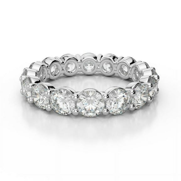 3.20 Ct Solitaire Round Diamond Engagement Ring Bands For Women Solid 14K White Gold