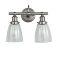 thumbnail image 2 of Safavieh Layton Two Light Bathroom Sconce, Brush Nickel/Clear, 2 of 4