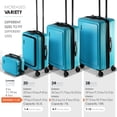 thumbnail image 4 of Set de equipaje TRAVELARIM Hard Shell con ruedas giratorias, 4 piezas, color verde azulado, 4 of 9