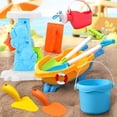 thumbnail image 4 of Beach Toys for Kids, 19PCS Sand Toy Set with Mesh Bag, Beach Wagon, Sand Water Wheel, Watering Can, Molds & Shovels, Sandbox Outdoor Toys for Toddlers, 4 of 11