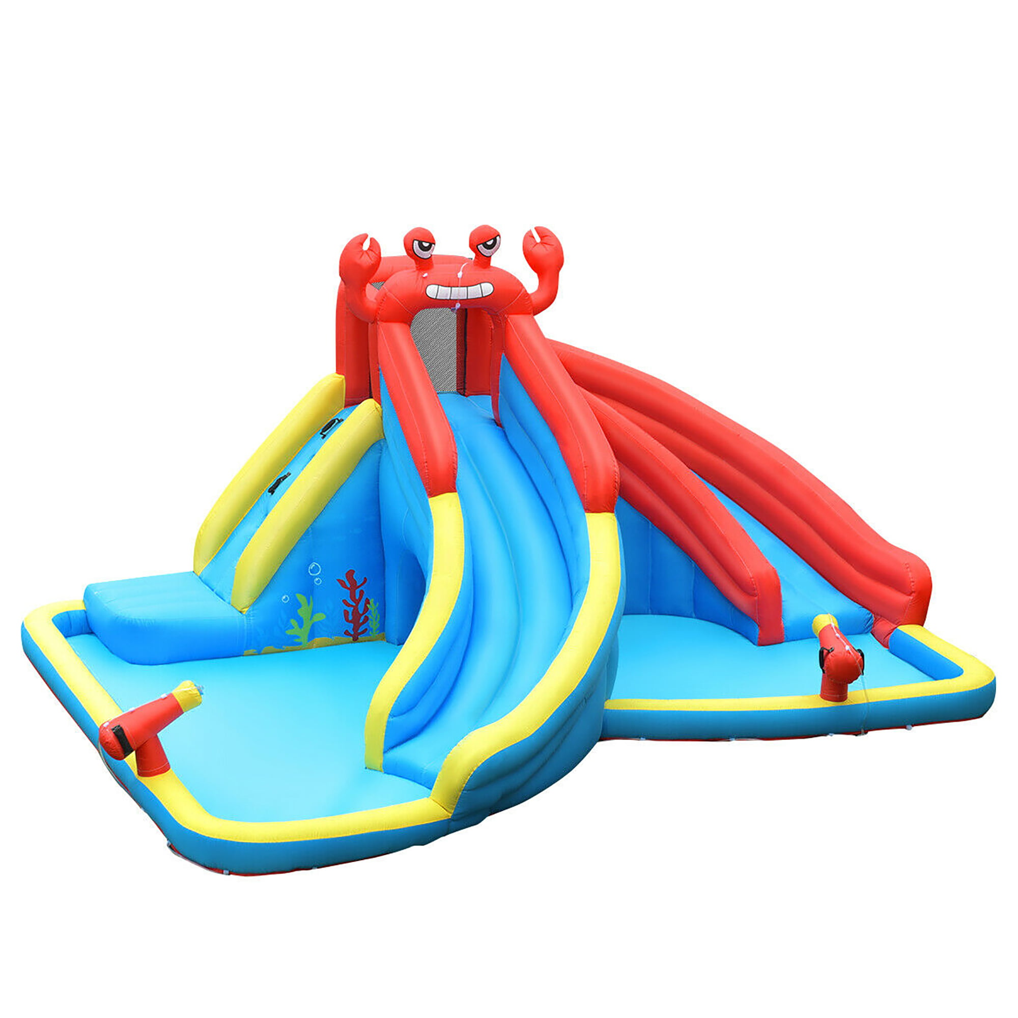 Costway Double Inflatable Water Slide Crab Bounce House Splash Pool Without  Blower 