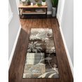 thumbnail image 1 of Superior Indoor Runner Rug, Jute Backed, Perfect for Entryway, Office, Living/Dining Room, Bedroom, Kitchen, Floor, Modern Floral Patchwork Decor, Pastiche Collection, 2' 7" x 12', Be, 1 of 9