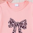 thumbnail image 4 of TOWED22 Girls' 2 Piece Outfit Toddler Short Sleeve Bow Print Tshirt Tee + Denim Skirt Set Summer Casual Clothes(Pink,7 Y), 4 of 7