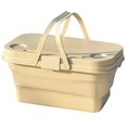 thumbnail image 2 of Foldable Collapsible Picnic Basket Multi-functional Water-proof Storage with Lid Basket for Camping Outdoor Grey One Size, 2 of 13