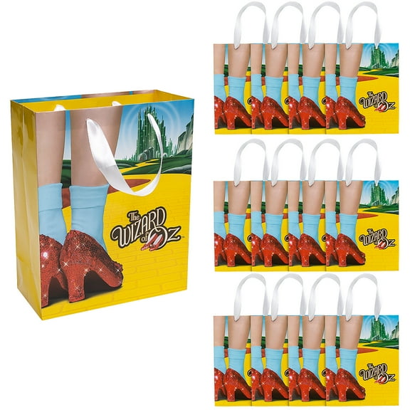 7 1/4" x 9" Medium The Wizard of Oz Party Gift Bags - 12 Pieces