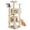 Beige, variant on SHOUFTW 44in Cat Tree, Space-Saving Indoor Cat Tower with Large Top Perch and Hammock for Multi-Cat Households, Black