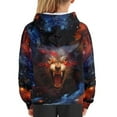 thumbnail image 6 of Xoenoiee Hooded Sweater for Kids Long Sleeve Hoodies Pull-Over Sweater Fall Winter Clothing with Front Kangaroo Pocket for Workout Travel, Galaxy Wolf Pattern, L, 6 of 7