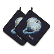 Carolines Treasures MW1136PTHD Oyster Give me one Pair of Pot Holders 7.5HX7.5W multicolor